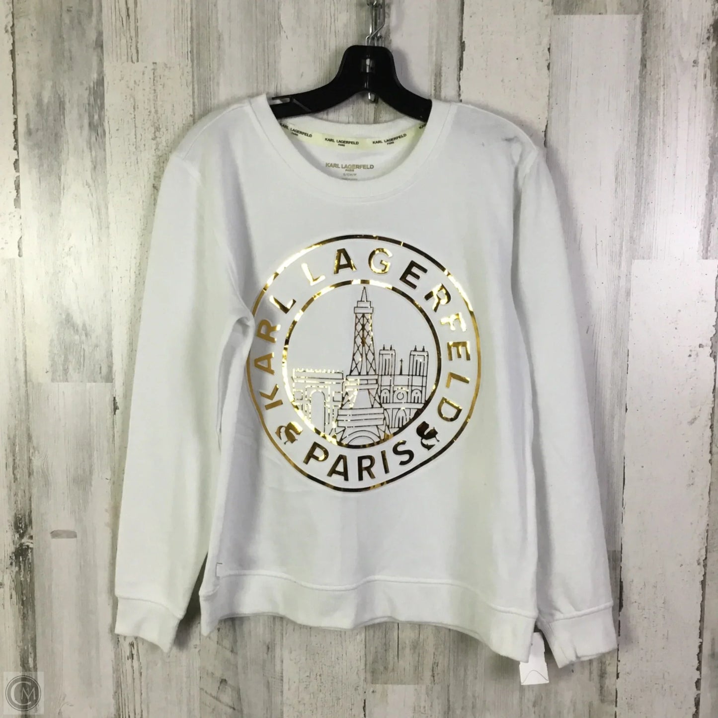 Sweatshirt Designer By Karl Lagerfeld In White, Size: S