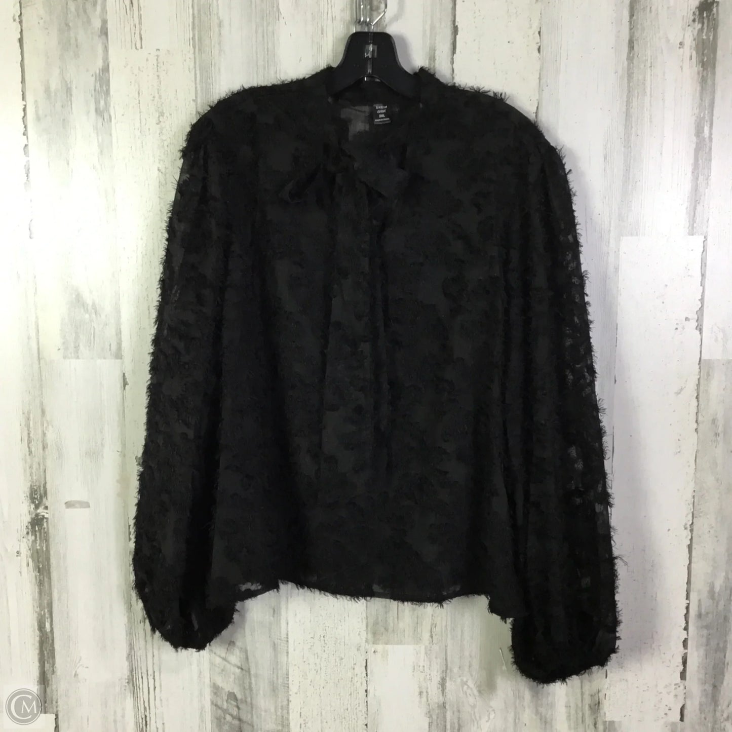 Top Long Sleeve By Shein In Black, Size: 2x