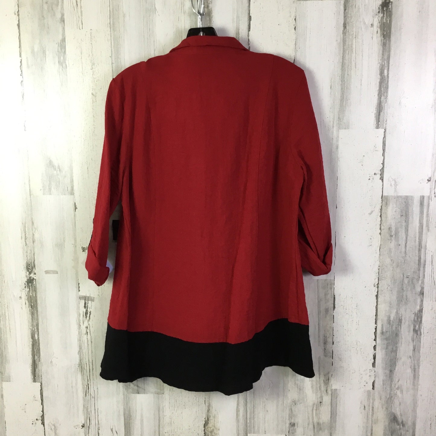 Blouse 3/4 Sleeve By John Mark In Black & Red, Size: L