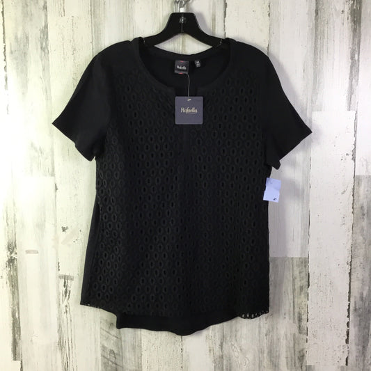 Top Short Sleeve By Rafaella In Black, Size: L