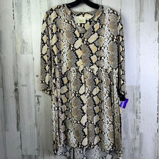 Snakeskin Print Dress Casual Midi Maeve, Size S