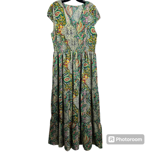 Multi-colored Dress Casual Maxi Clothes Mentor, Size Xl