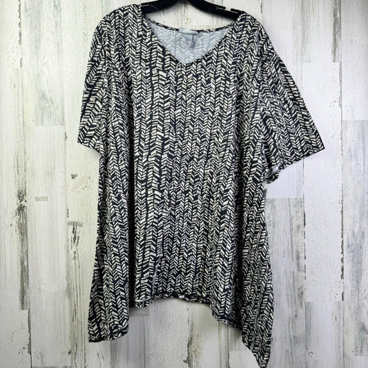 Black & Brown Top Short Sleeve Basic Catherines, Size 3x