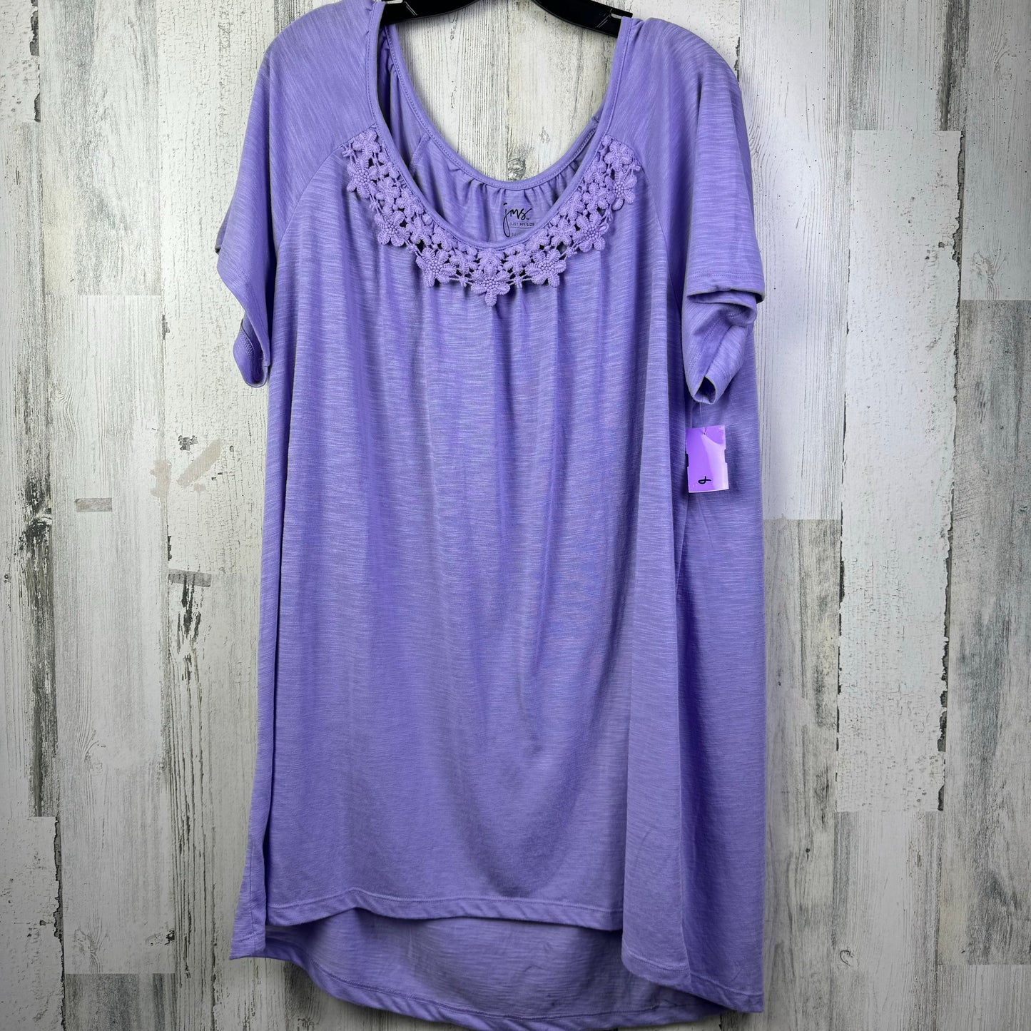 Purple Top Short Sleeve Basic Just My Size, Size 3x