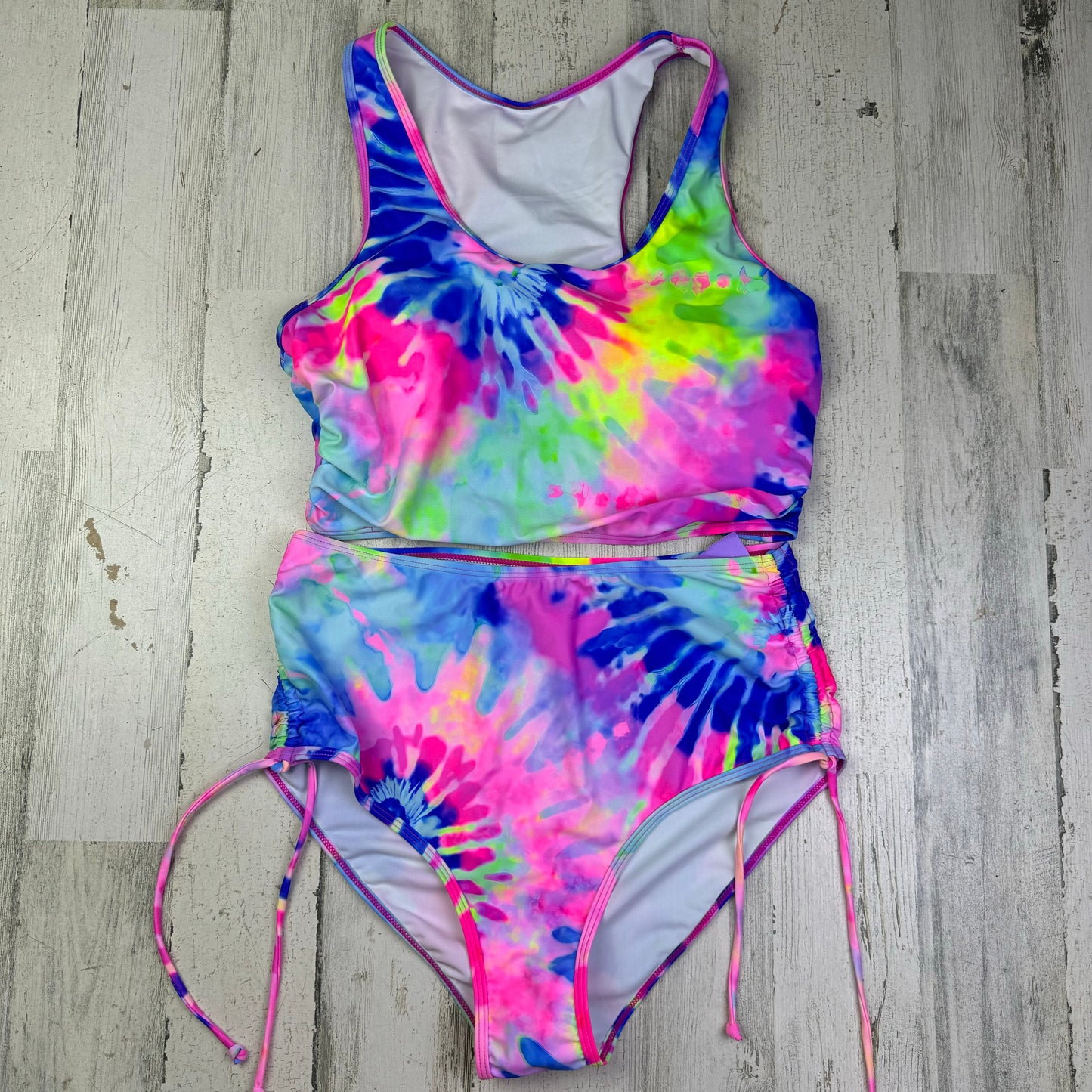 Rainbow Print Swimsuit 2pc Clothes Mentor, Size L