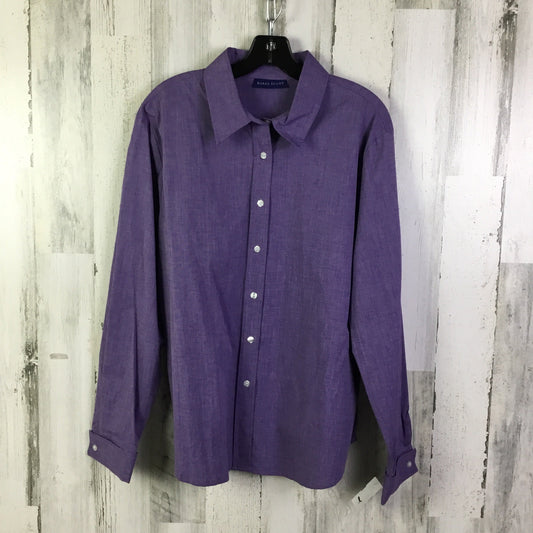 Blouse Long Sleeve By Karen Scott In Purple, Size: Xl