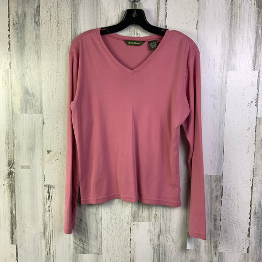 Top Long Sleeve Basic By Eddie Bauer In Pink, Size: L