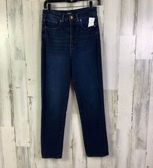 Jeans Straight By Express In Blue Denim, Size: 4