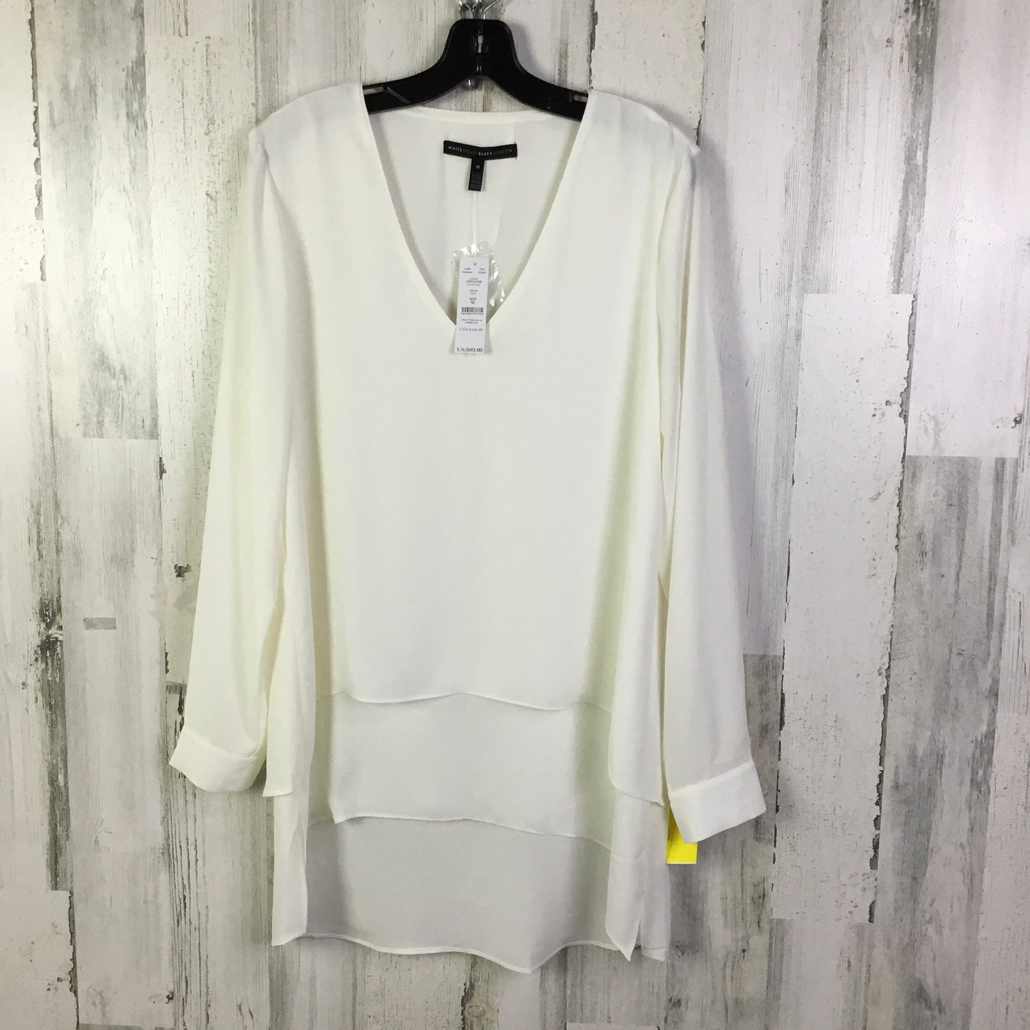 Tunic Long Sleeve By White House Black Market In Cream, Size: M