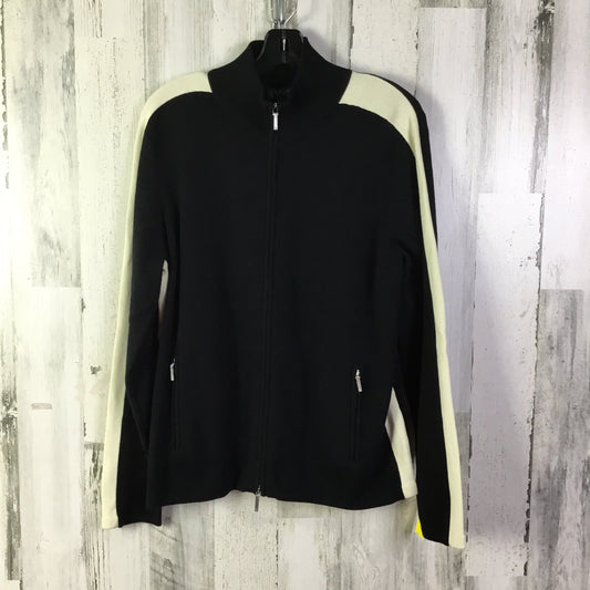 Cardigan By Lauren By Ralph Lauren In Black & Cream, Size: Xl