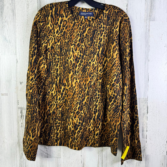 Top Long Sleeve Basic By Jones New York In Animal Print, Size: Xl