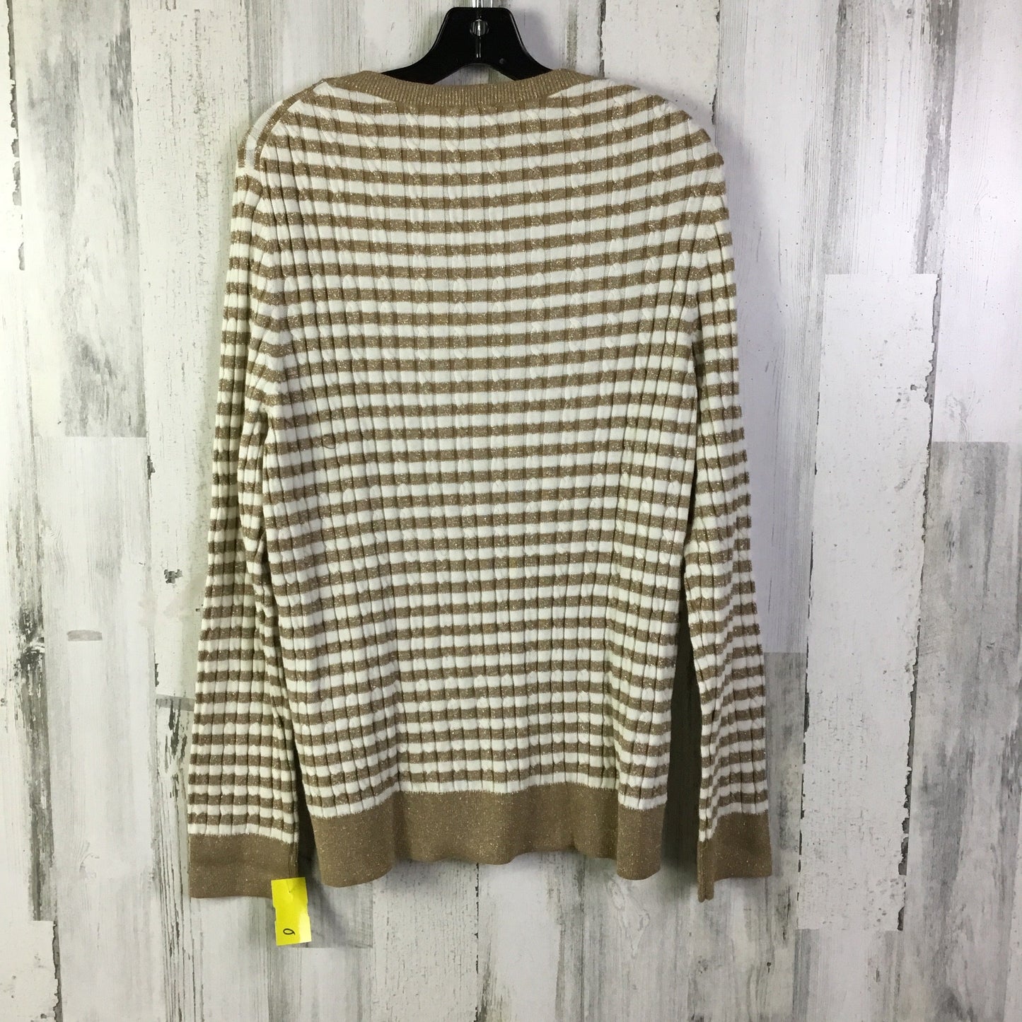 Sweater By Talbots In Cream & Tan, Size: Xl