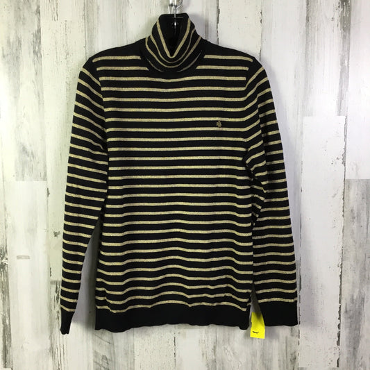 Sweater By Lauren By Ralph Lauren In Black & Gold, Size: Xl