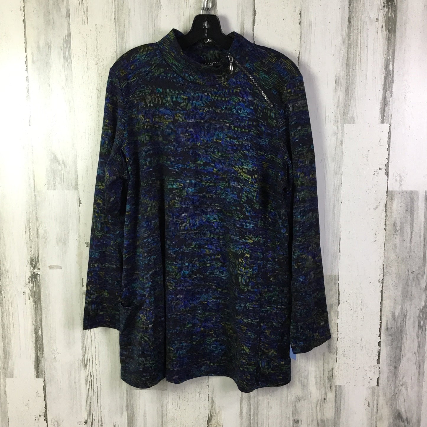 Tunic Long Sleeve By Susan Graver In Blue, Size: L