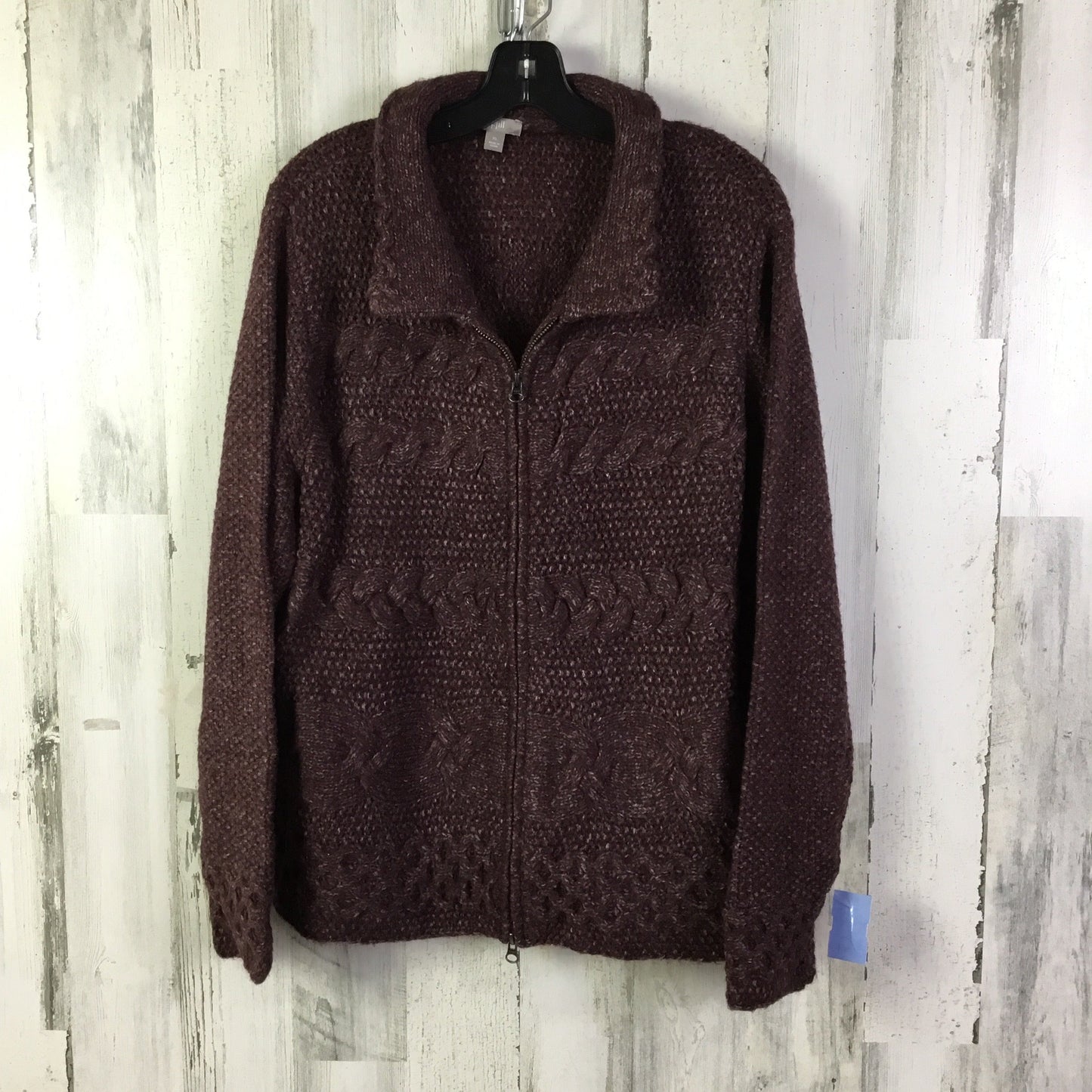 Sweater Cardigan By J. Jill In Maroon, Size: Xl