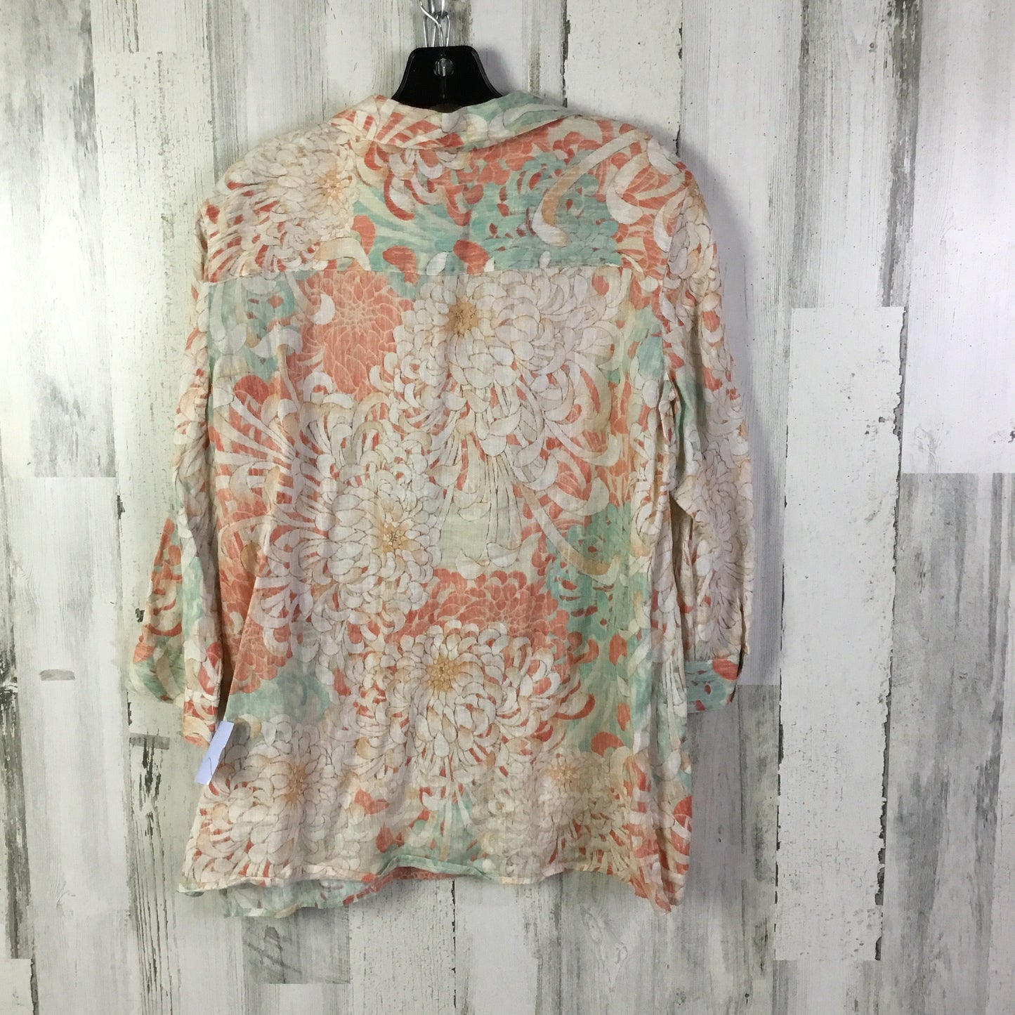 Blouse 3/4 Sleeve By Chicos In Orange, Size: L