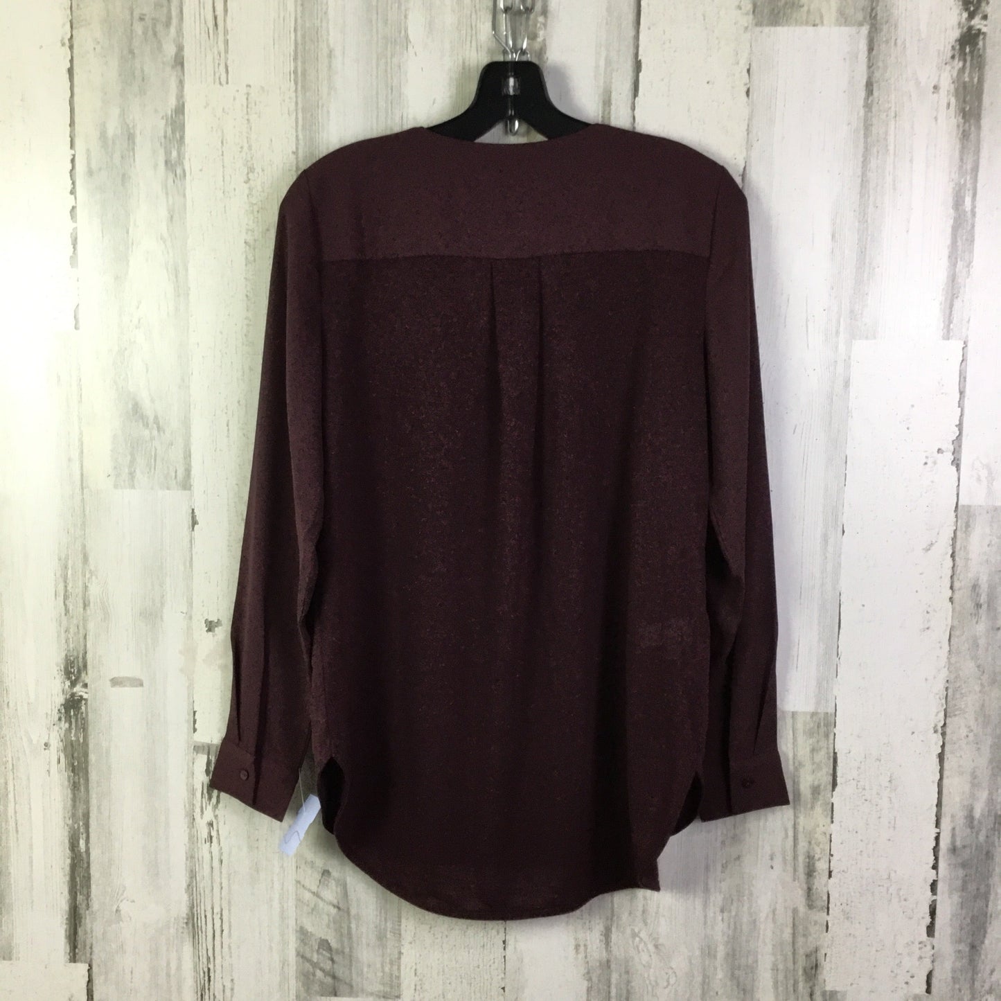 Blouse Long Sleeve By Ann Taylor In Maroon, Size: Xs