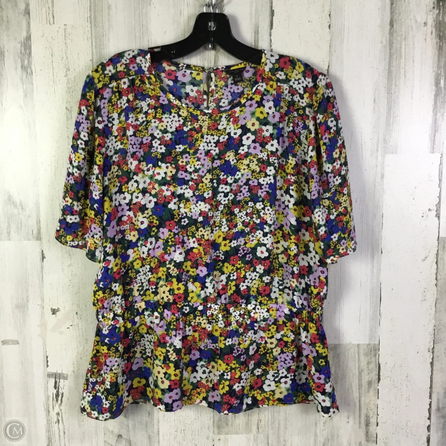 Top Short Sleeve By Ann Taylor In Floral Print, Size: Lp