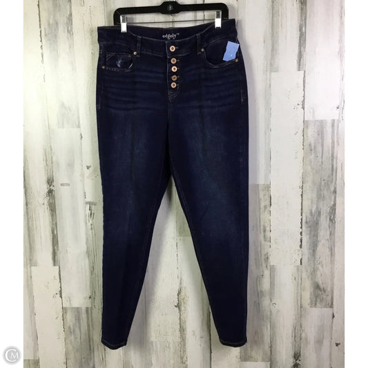 Jeans Skinny By Edgely In Blue Denim, Size: 16