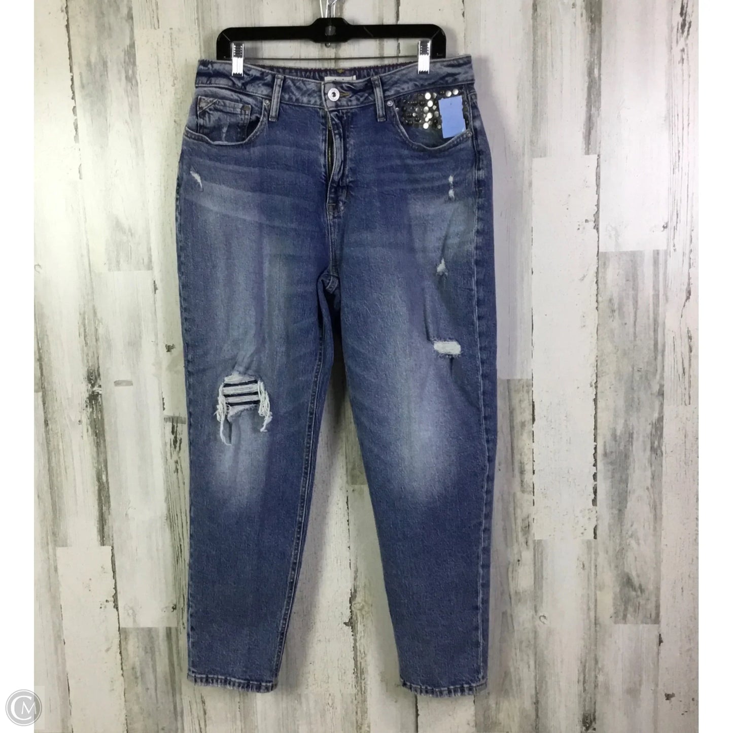 Jeans Straight By Edgely In Blue Denim, Size: 16