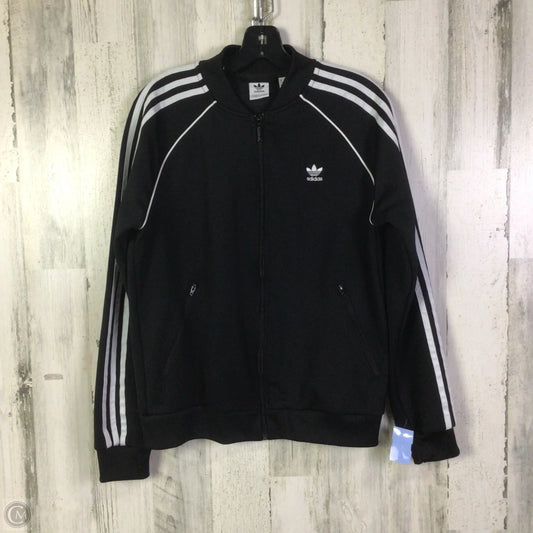 Athletic Jacket By Adidas In Black & White, Size: M