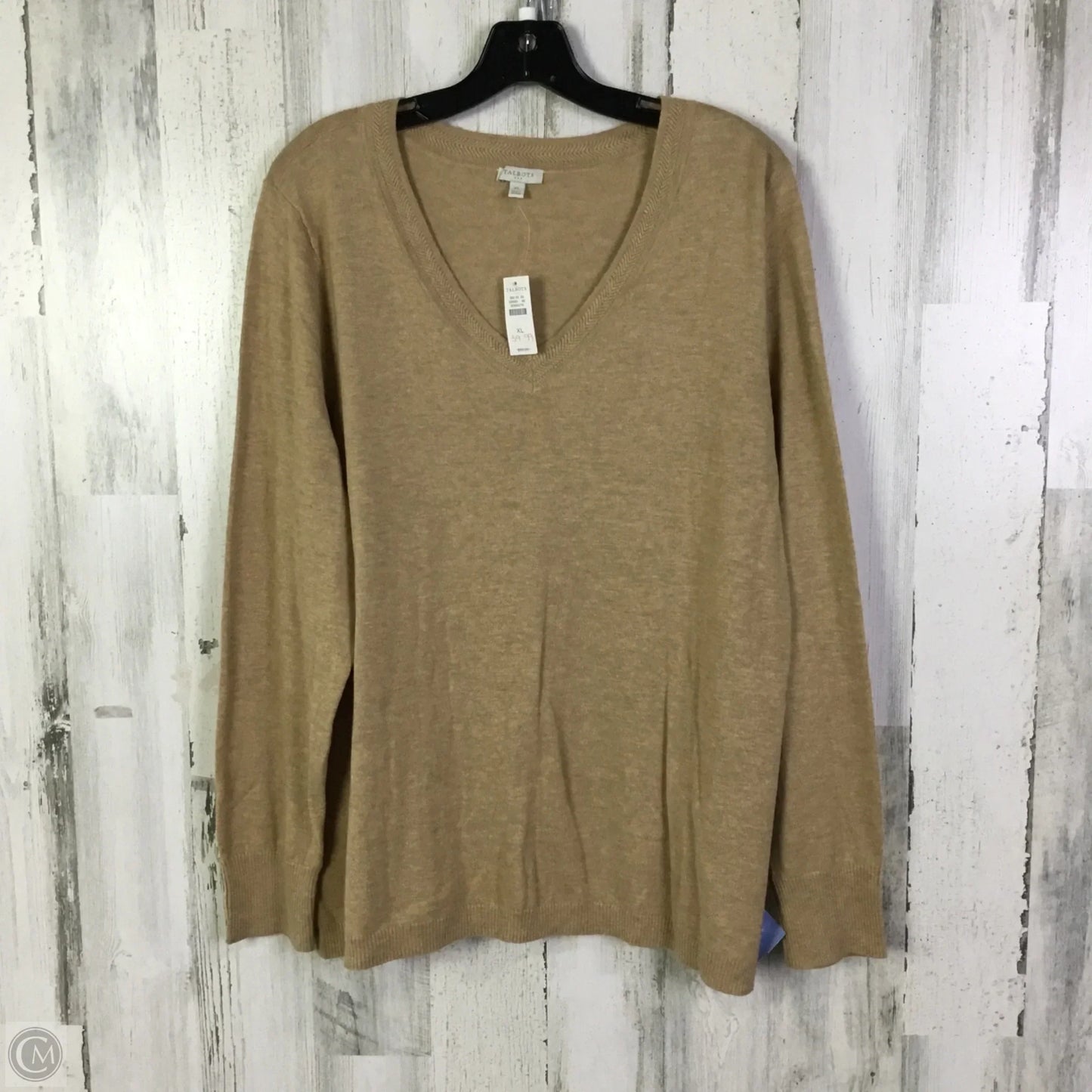 Top Long Sleeve By Talbots In Tan, Size: Xl
