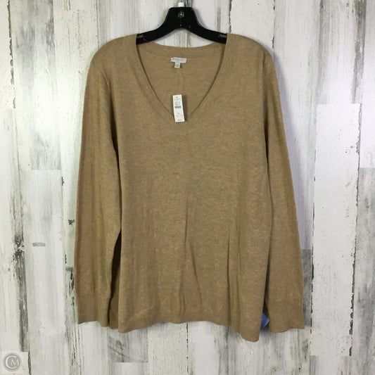 Top Long Sleeve By Talbots In Tan, Size: Xl