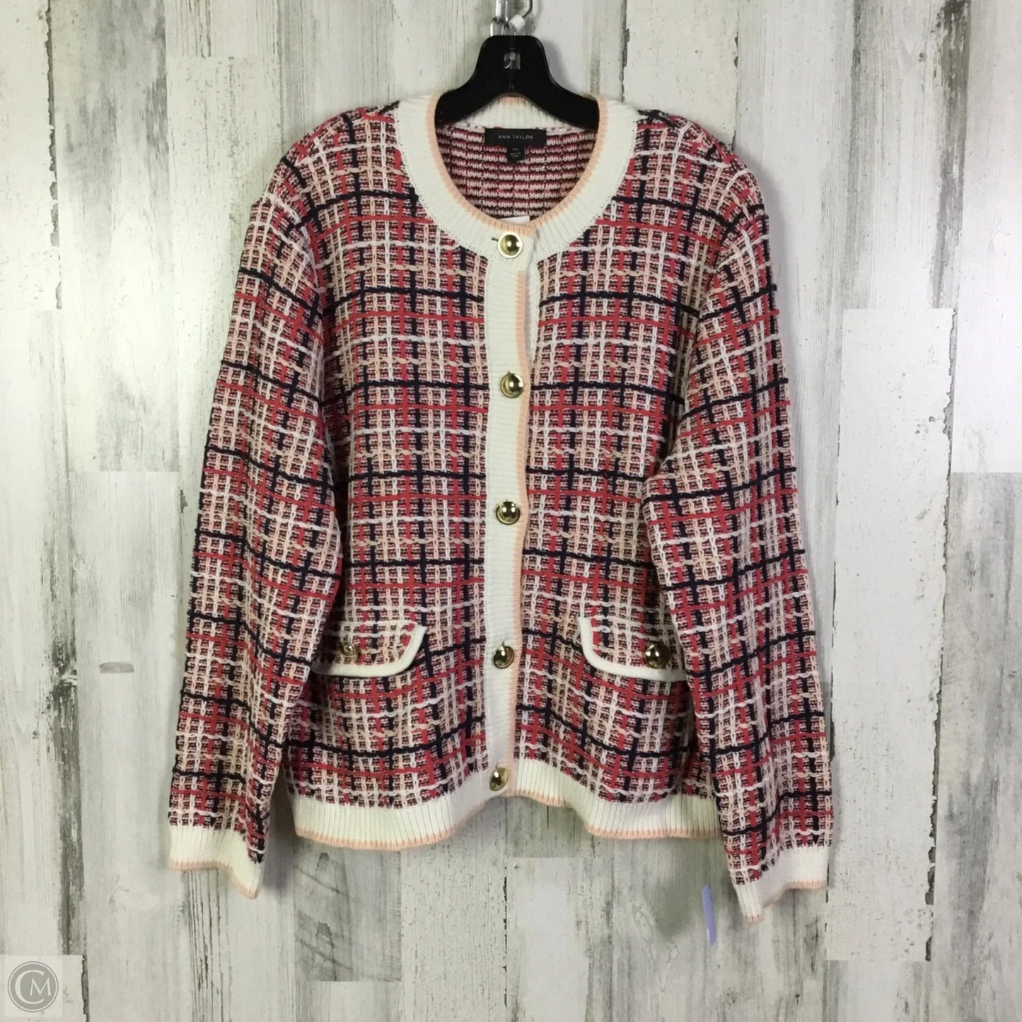 Sweater Cardigan By Ann Taylor In Coral, Size: Xxl