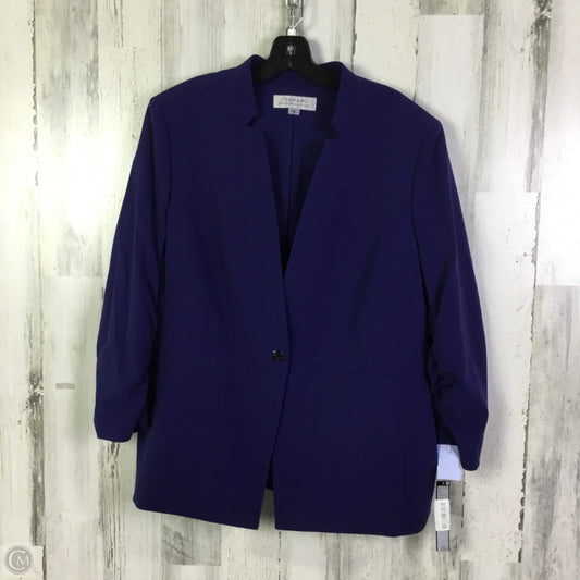 Blazer By Tahari By Arthur Levine In Blue, Size: 1x