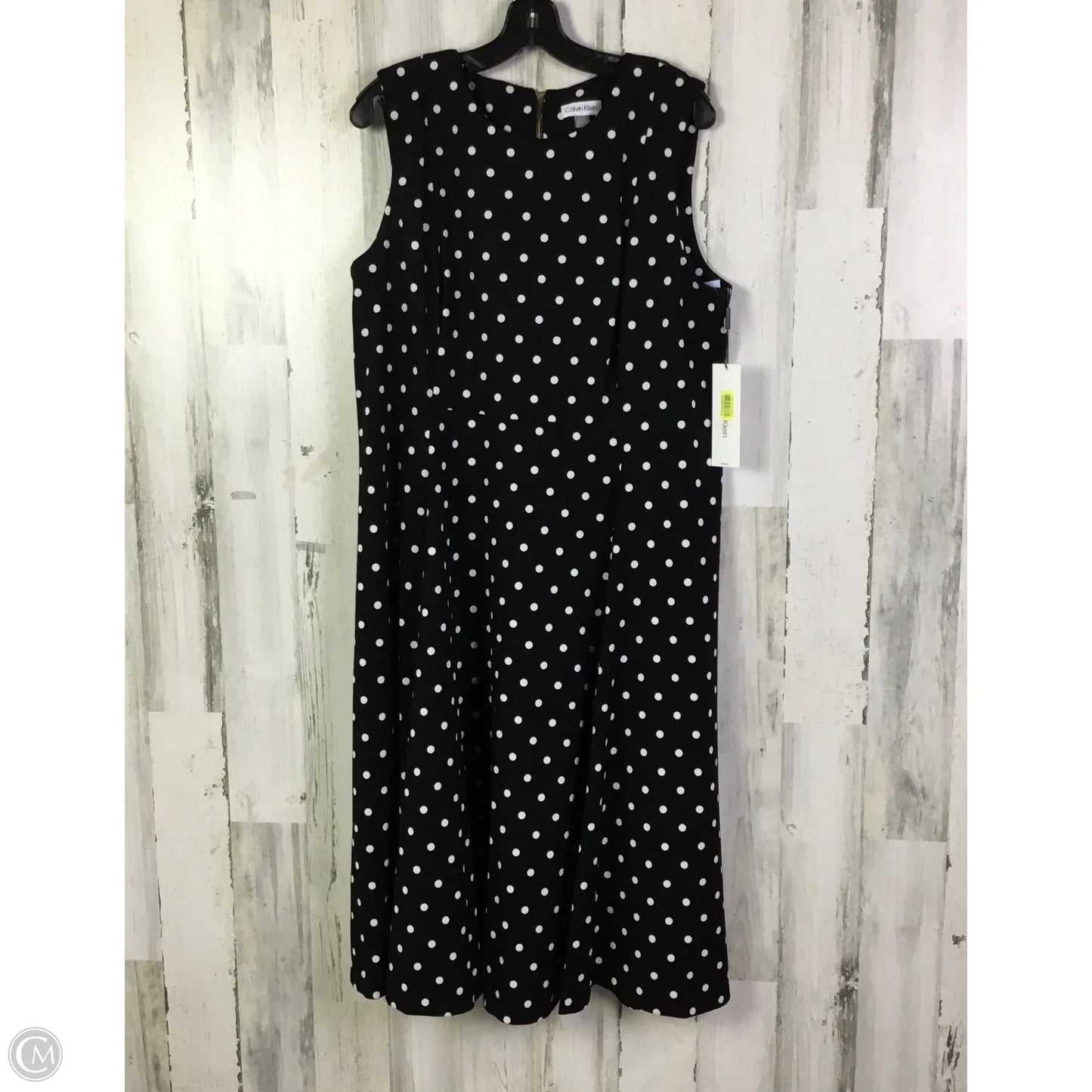 Dress Casual Midi By Calvin Klein In Black & White, Size: Xl