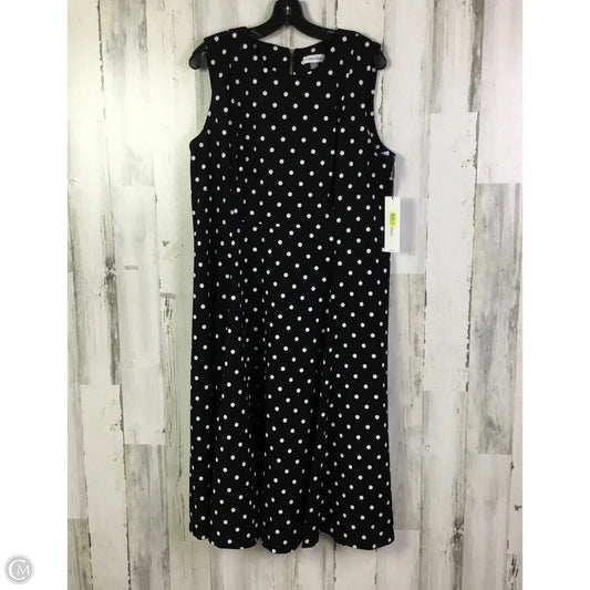 Dress Casual Midi By Calvin Klein In Black & White, Size: Xl