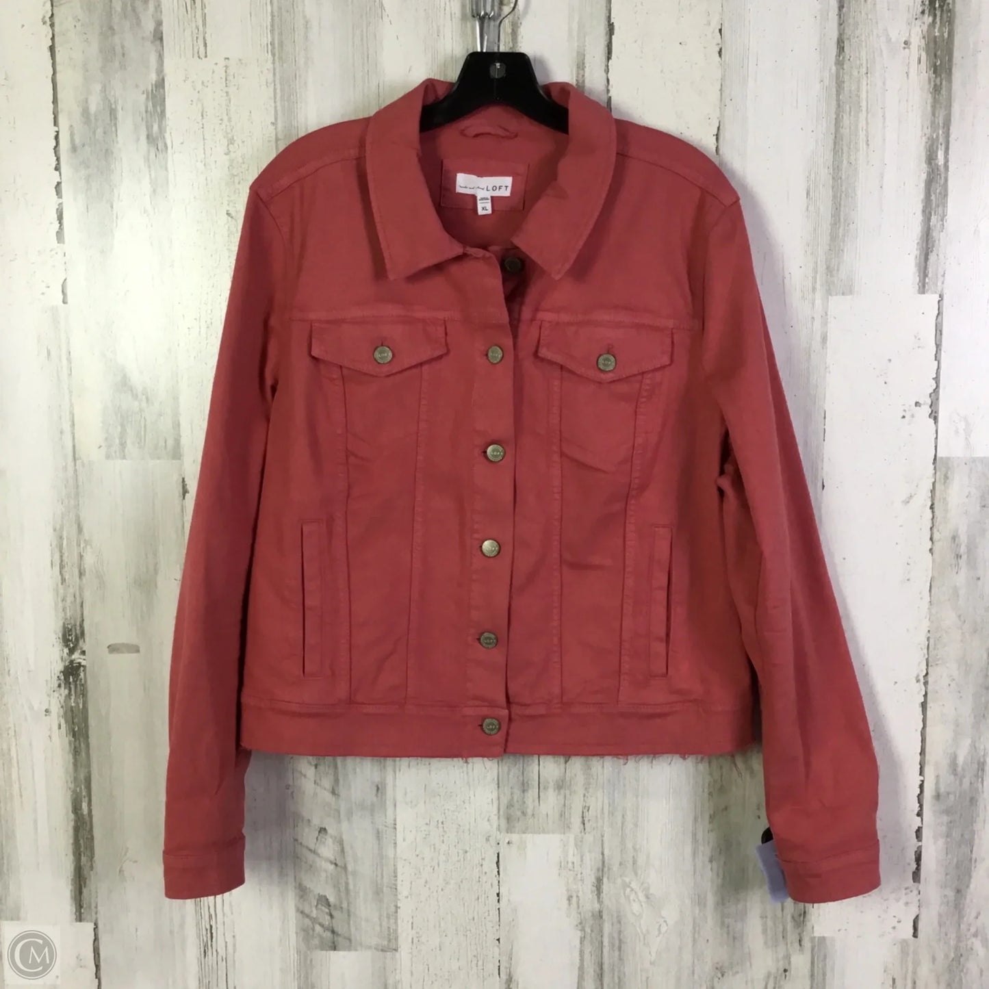 Jacket Denim By Loft In Pink, Size: Xl