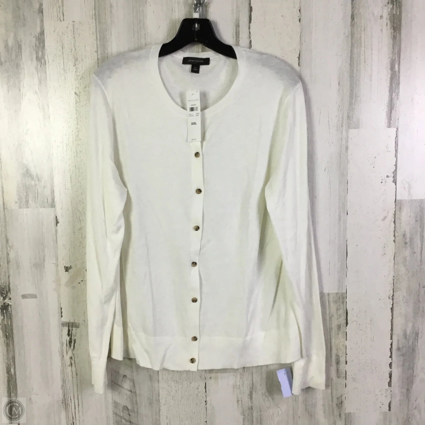 Cardigan By Ann Taylor In Ivory, Size: Xxl