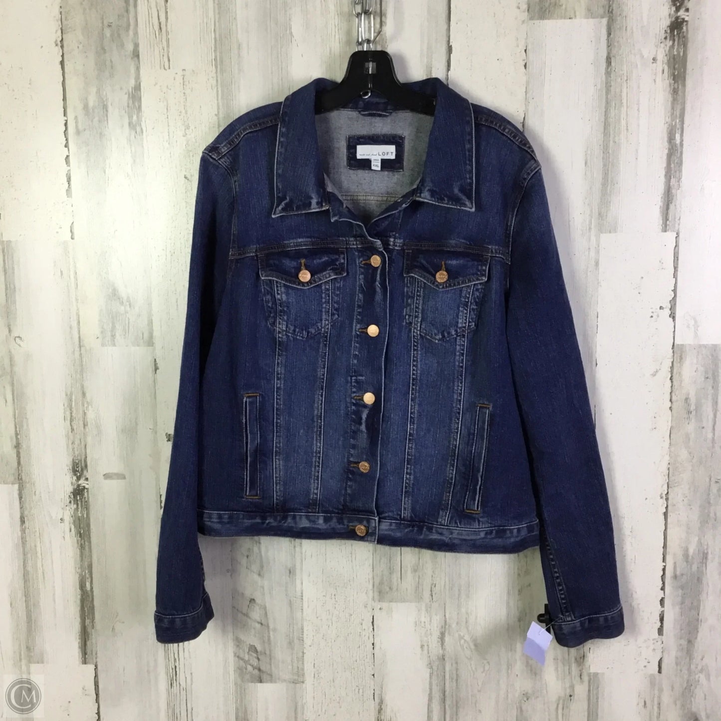Jacket Denim By Loft In Blue Denim, Size: Xxl