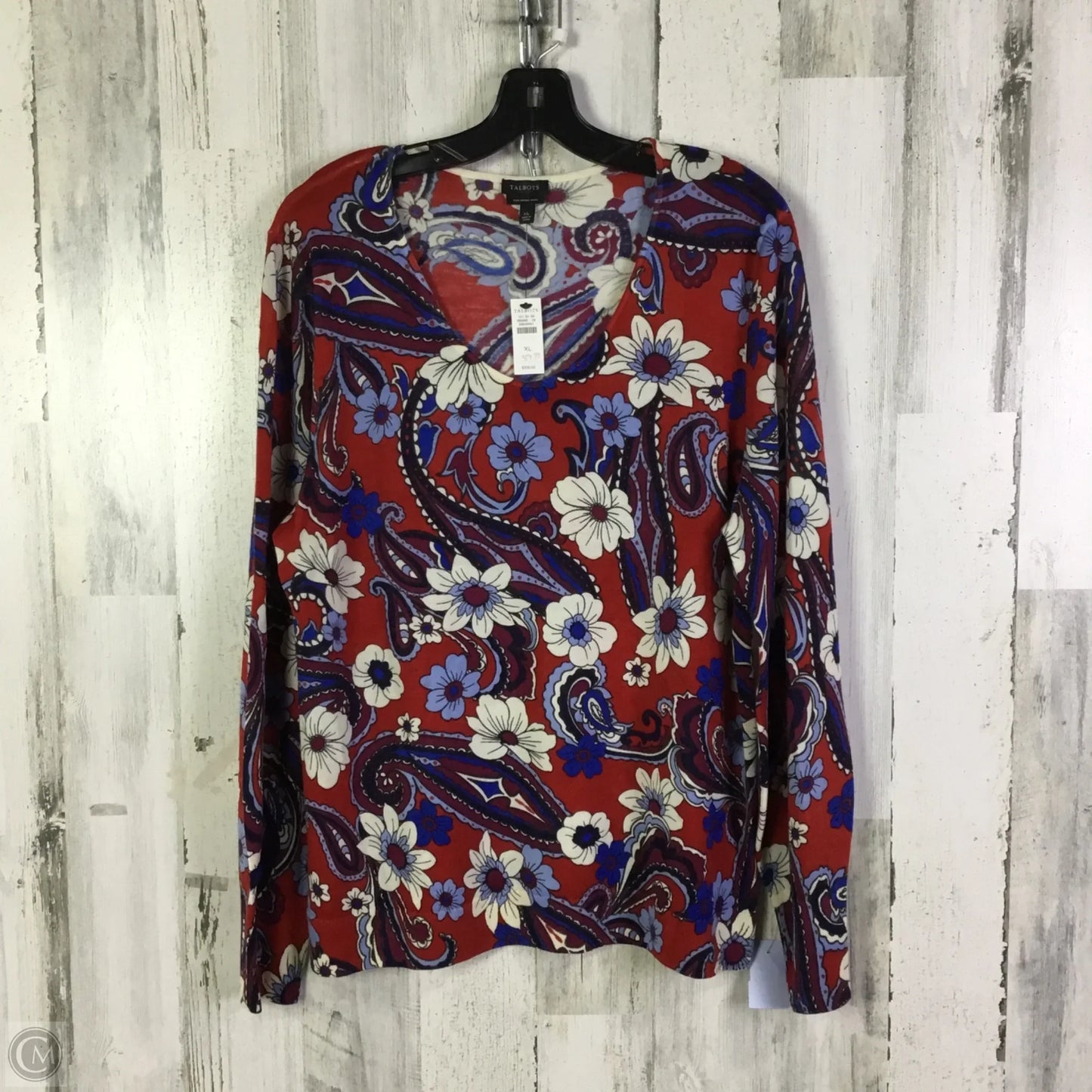 Top Long Sleeve By Talbots In Red, Size: Xl