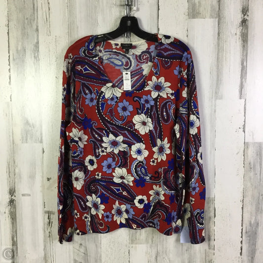 Top Long Sleeve By Talbots In Red, Size: Xl