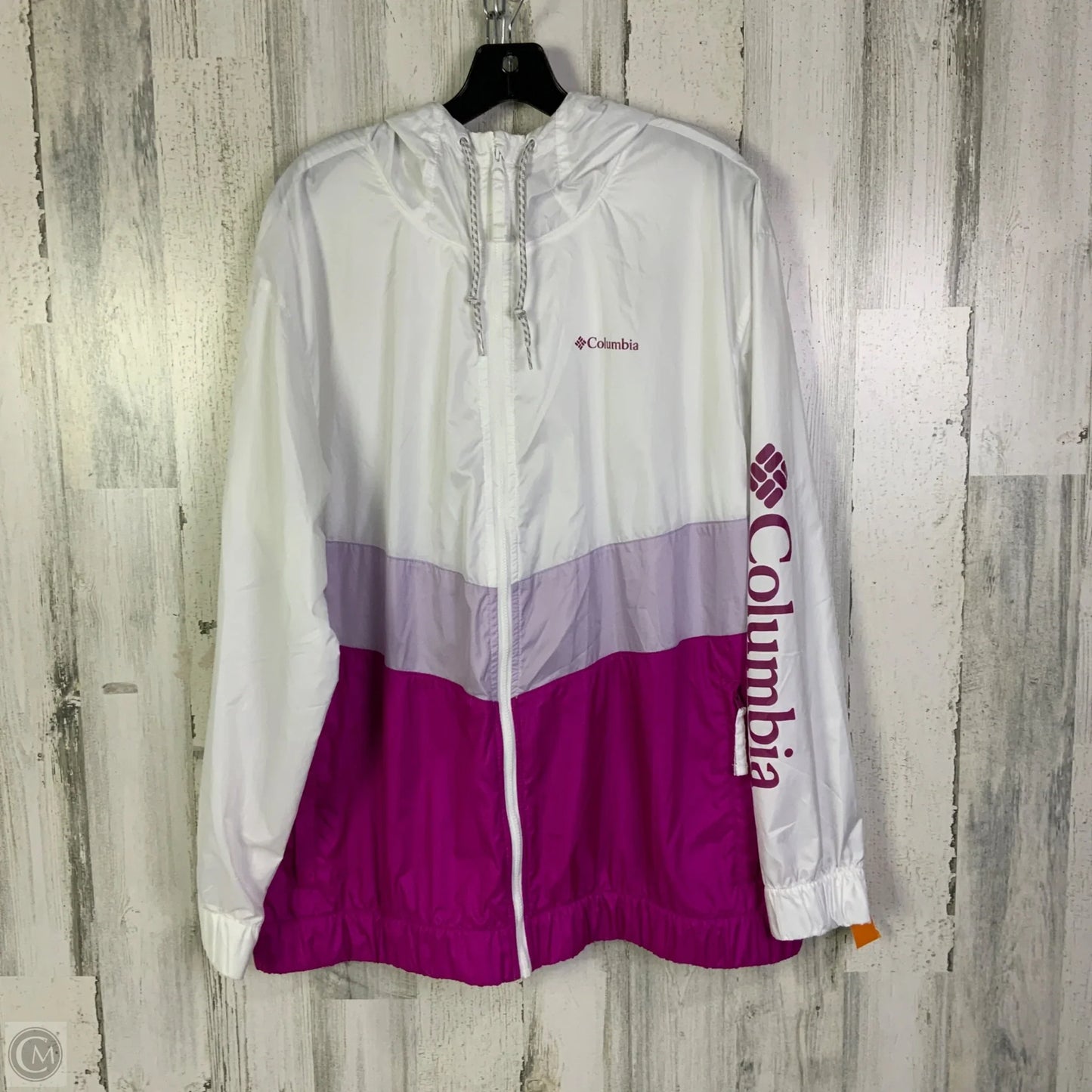 Jacket Windbreaker By Columbia In White, Size: Xxl