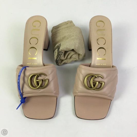 Sandals Luxury Designer By Gucci In Beige, Size: 7
