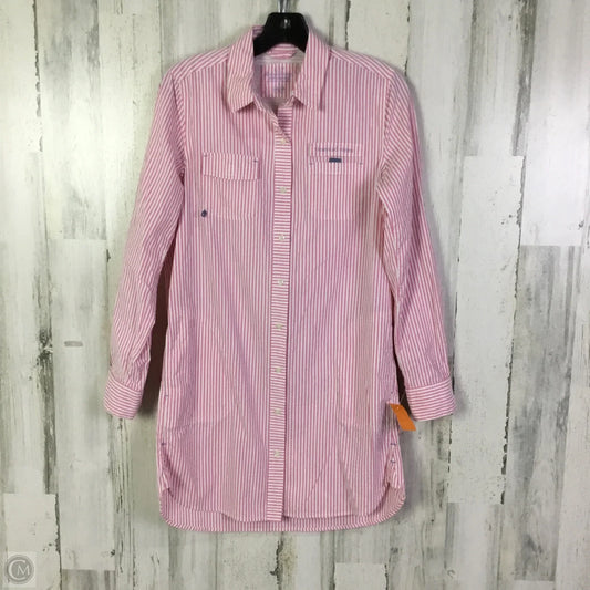 Tunic Long Sleeve By Vineyard Vines In Pink & White, Size: Xs