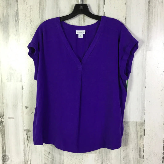 Top Short Sleeve By Liz Claiborne In Blue, Size: Xl