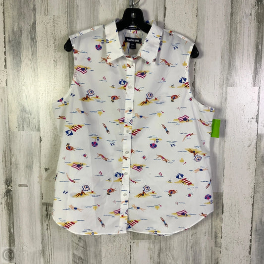 Top Sleeveless By Lands End In White, Size: 1x