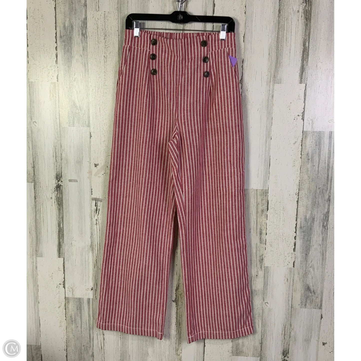 Pants Wide Leg By Ci Sono In Red & White, Size: 8