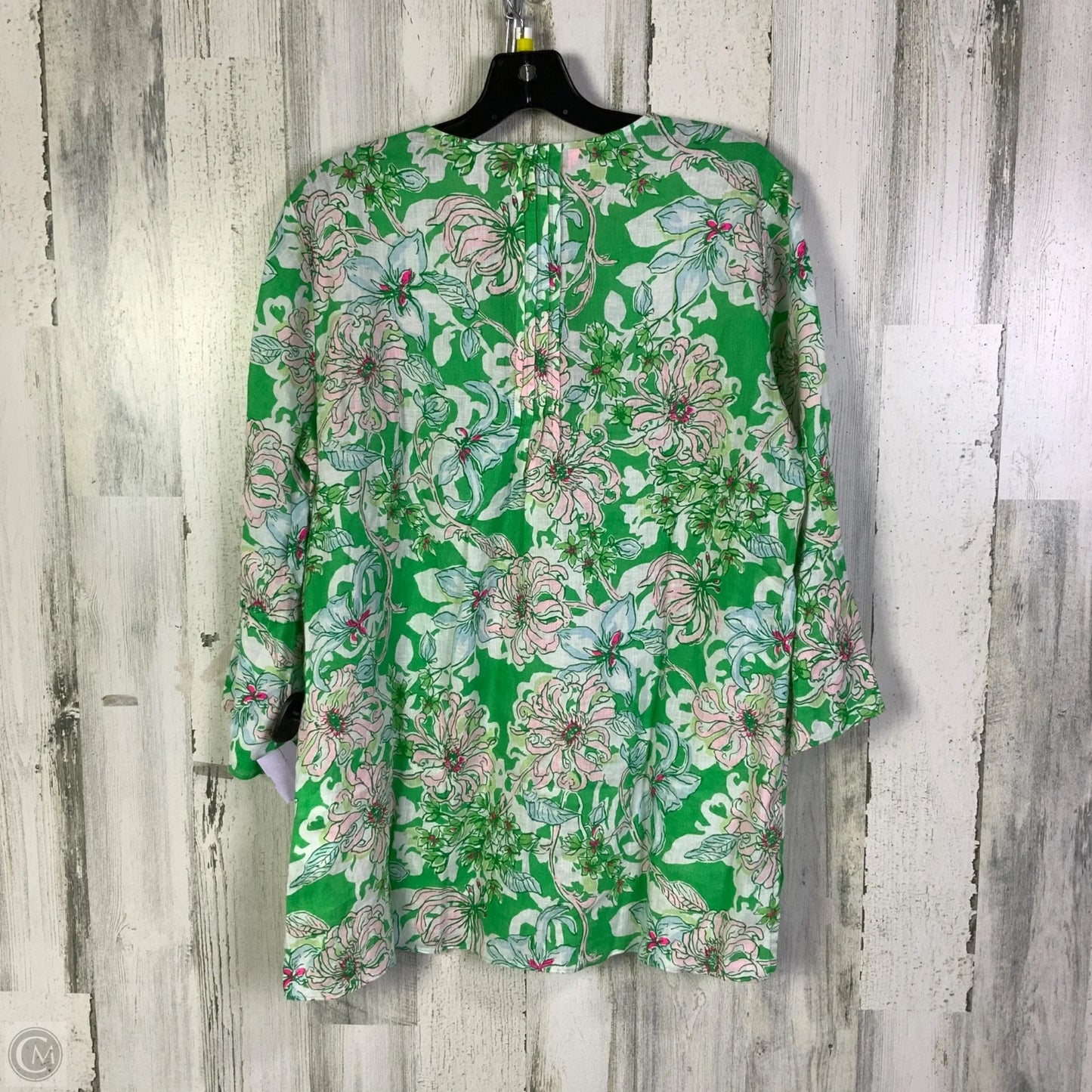 Tunic Designer By Lilly Pulitzer In Green & White, Size: L