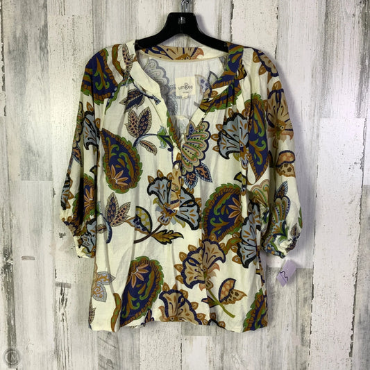 Top Short Sleeve By Umgee In Brown & Green, Size: S