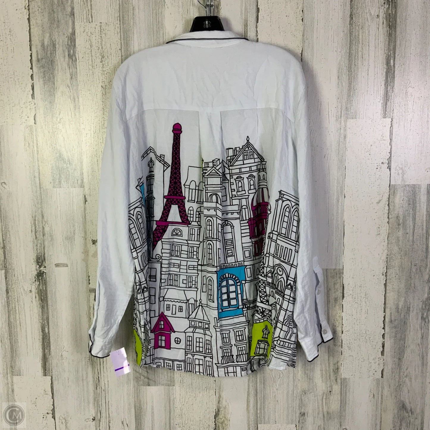 Top Long Sleeve By John Mark In White, Size: 1x