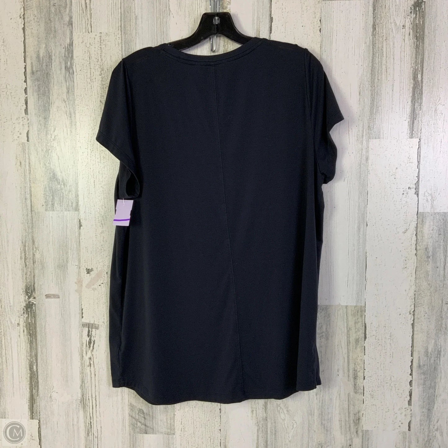 Athletic Top Short Sleeve By Athleta In Black, Size: L