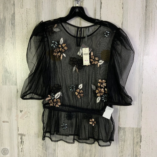 Top Short Sleeve By Anthropologie In Black, Size: S