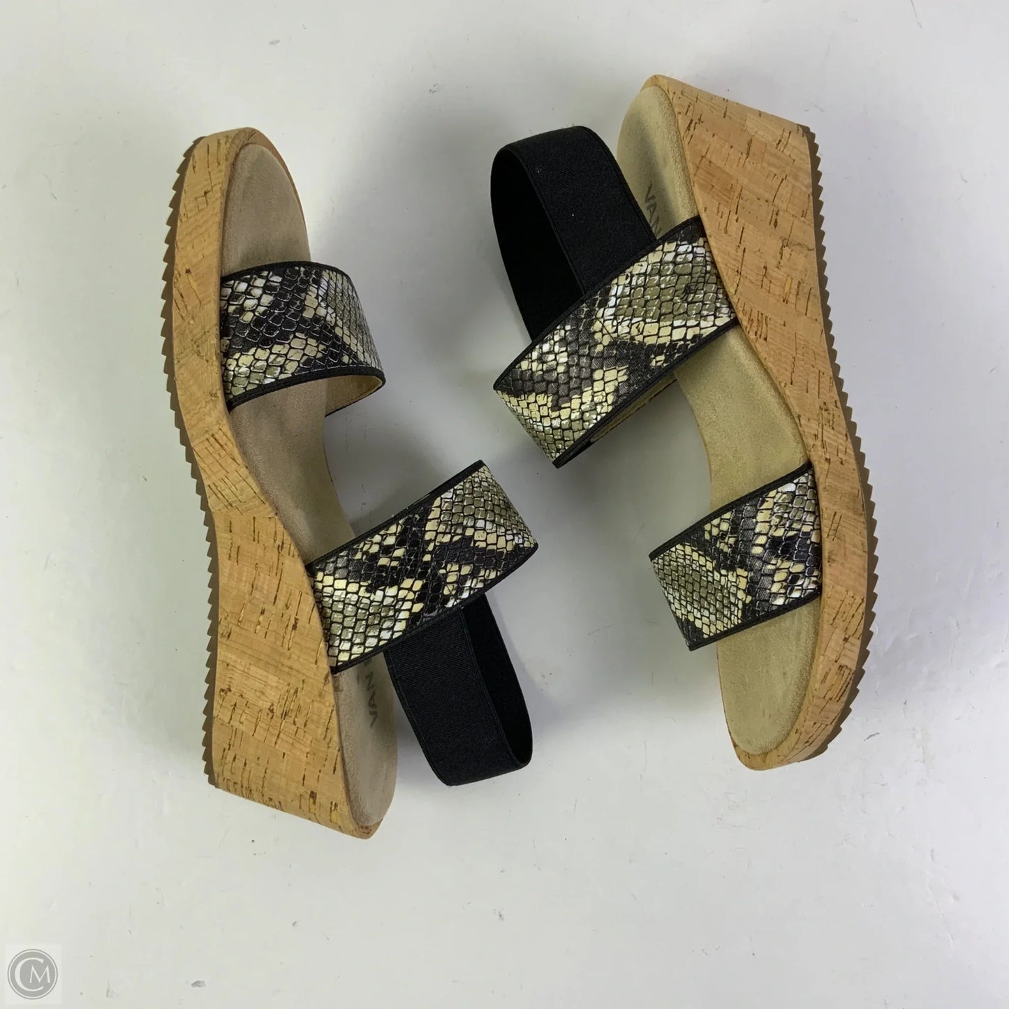 Sandals Heels Wedge By Vaneli In Snakeskin Print, Size: 7.5