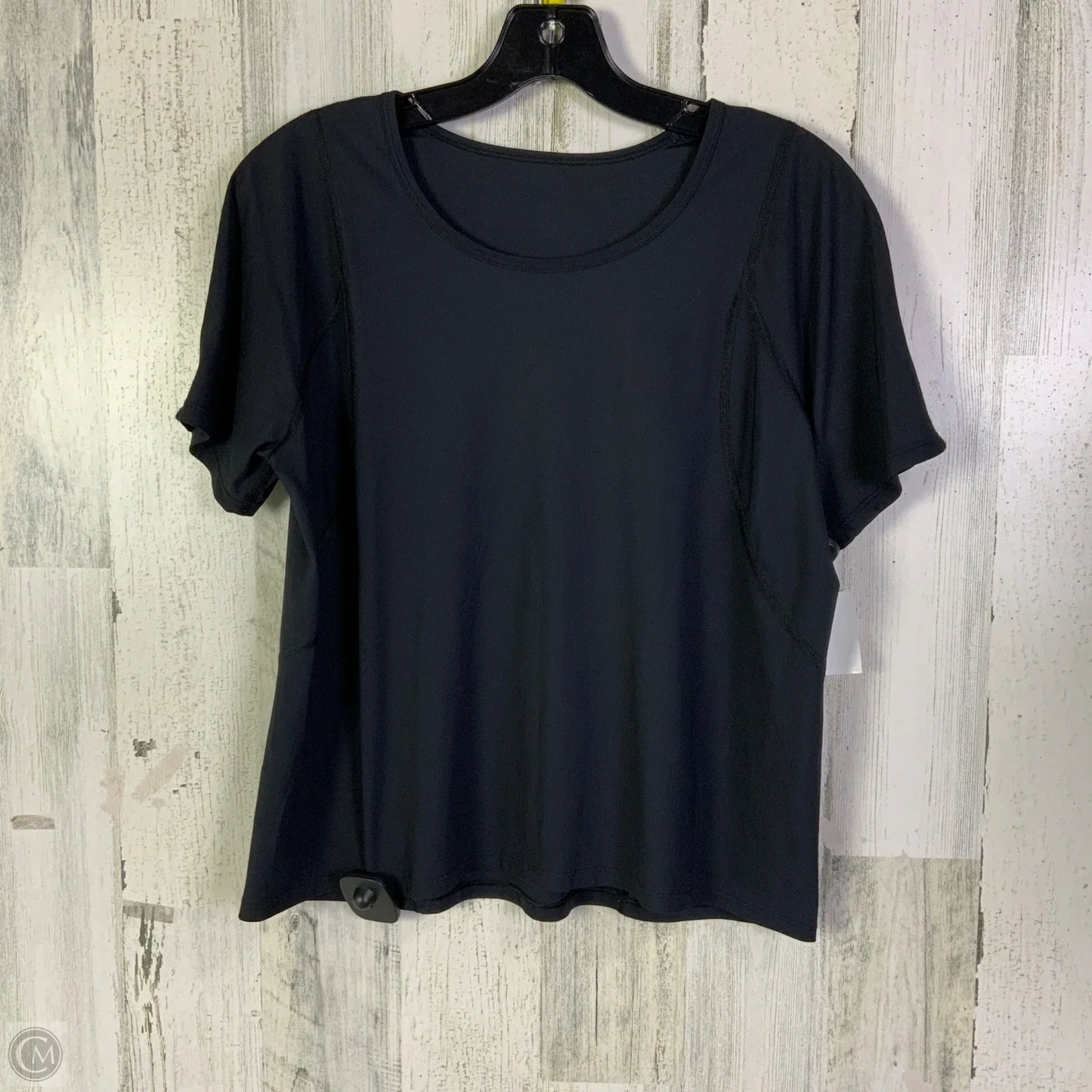 Athletic Top Short Sleeve By Lululemon In Black, Size: S