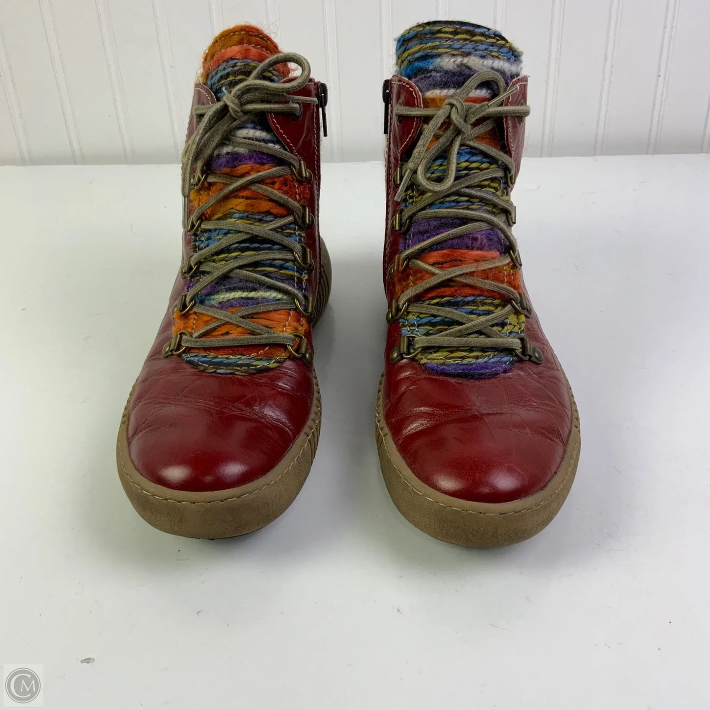 Boots Ankle Flats By Josef Seibel In Red, Size: 9